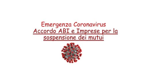 Accordo Abi e Imprese per la sospensione dei mutui