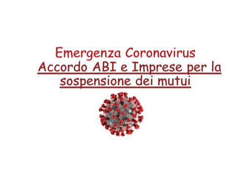 Accordo Abi e Imprese per la sospensione dei mutui