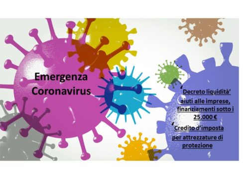 Emergenza Coronavirus  –  ‘Decreto liquidità’ aiuti alle imprese, finanziamenti sotto i 25.000 € e Credito d’imposta per attrezzature di protezione